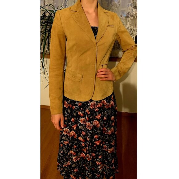 Vintage Danier Tan Brown Suede Leather Jacket, XS / XP - Picture 1 of 16